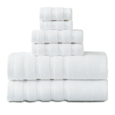 Hitime Bath Towel Sets of 6 Pieces, 2 Bath Towels 2 Hand Towels 2 Washcloths, 100% Cotton Highly Absorbent Towels for Bathroom, Gym, Hotel