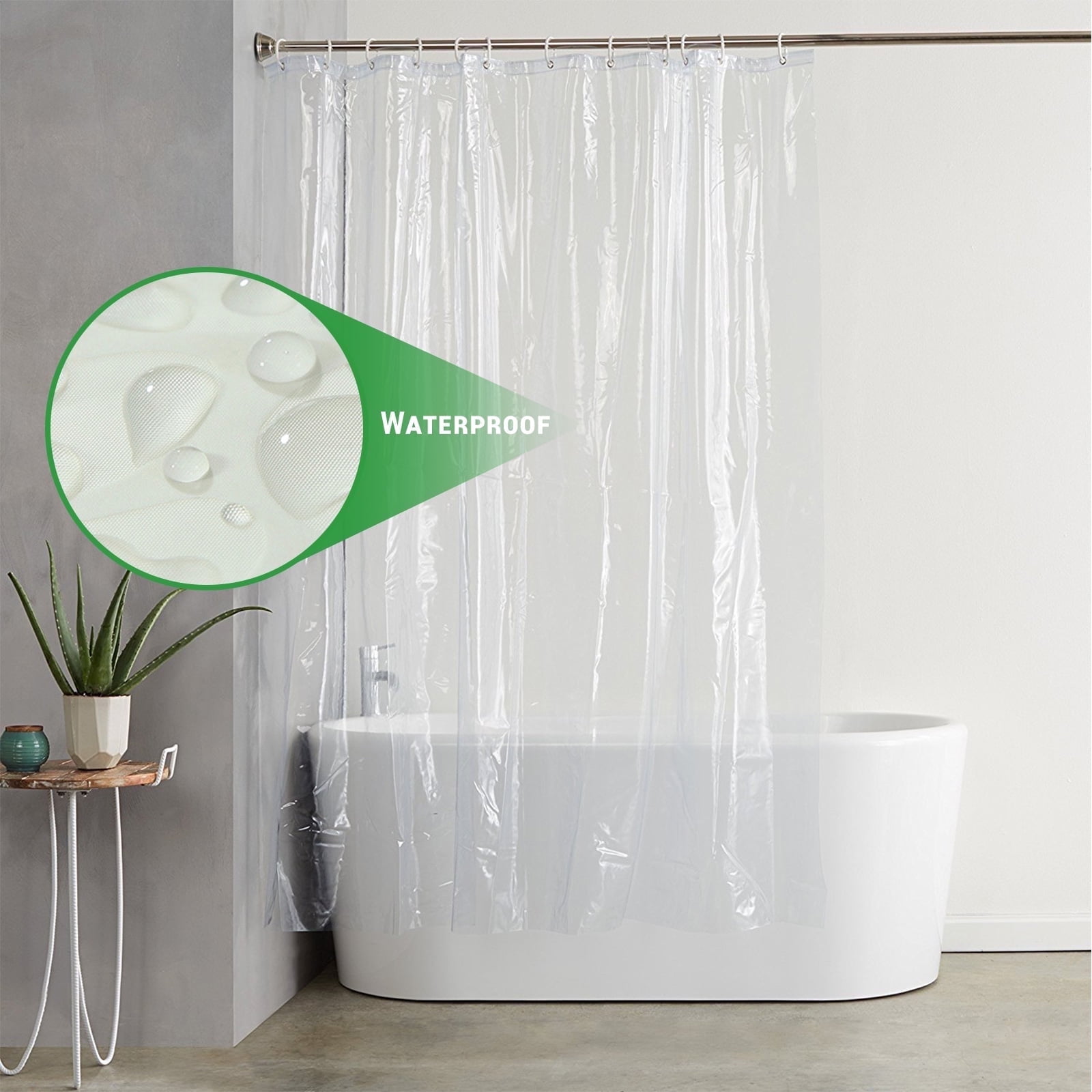 Hitime Bathroom Shower Curtain - Waterproof Plastic Shower Curtain ...