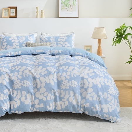 Hitime King Duvet Cover Set, Soft & Breathable Microfiber 3 Pieces King Bedding Sets, Pattern King Comfy Duvet Cover Set, with Zipper Closure (King)