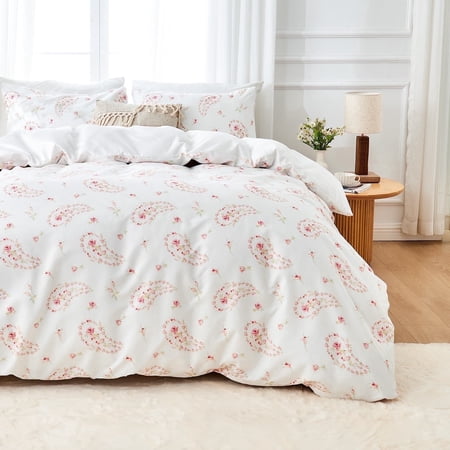 Hitime King Duvet Cover Set, Soft & Breathable Microfiber 3 Pieces King Bedding Sets, Pattern King Comfy Duvet Cover Set, with Zipper Closure (King)