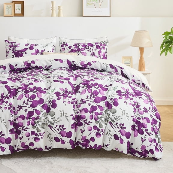 Hitime King Duvet Cover Set, Soft & Breathable Microfiber 3 Pieces King Bedding Sets, Pattern King Comfy Duvet Cover Set, with Zipper Closure (King)