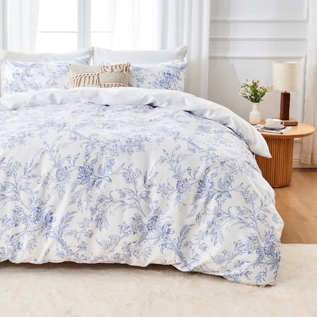 Hitime King Duvet Cover Set, Soft & Breathable Microfiber 3 Pieces King Bedding Sets, Pattern King Comfy Duvet Cover Set, with Zipper Closure (King)