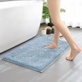 thumbnail image 1 of Hitime Soft Chenille Bath Rug Mat 16" x 24" Quick Dry Machine Washable Bathroom Runner - Ultra Absorbent Non-Slip Backing - Light Blue, 1 of 11