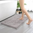 thumbnail image 1 of Hitime Soft Chenille Bath Rug Mat 20" x 32" Quick Dry Machine Washable Bathroom Runner - Ultra Absorbent Non-Slip Backing - Light Grey, 1 of 11