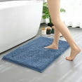 thumbnail image 1 of Hitime Soft Chenille Bath Rug Mat 24" x 36" Quick Dry Machine Washable Bathroom Runner - Ultra Absorbent Non-Slip Backing - Blue, 1 of 11