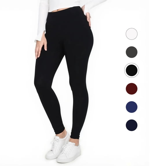 Hitime Women's Leggings Super Soft Stretchy High Waisted Full Length Black Sizes L-XL Yoga Workout Running