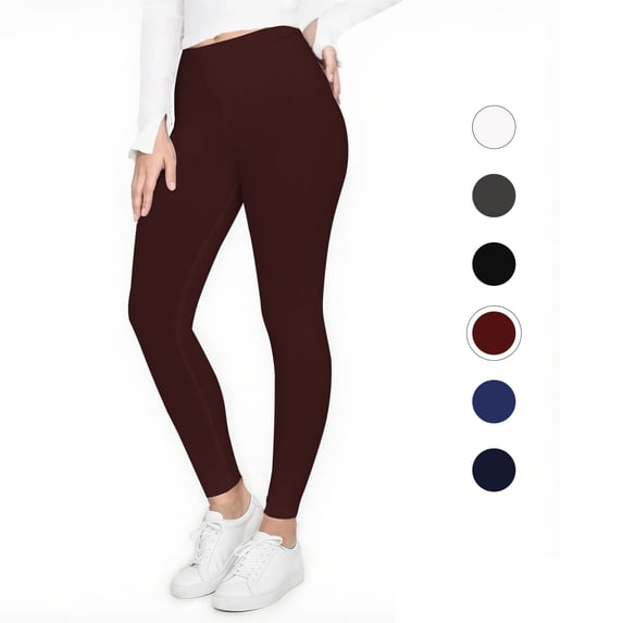 Hitime High Waisted Women's Leggings for Women Activewear Workout Pants for Women Yoga Pants, Full Length Maroon S-M