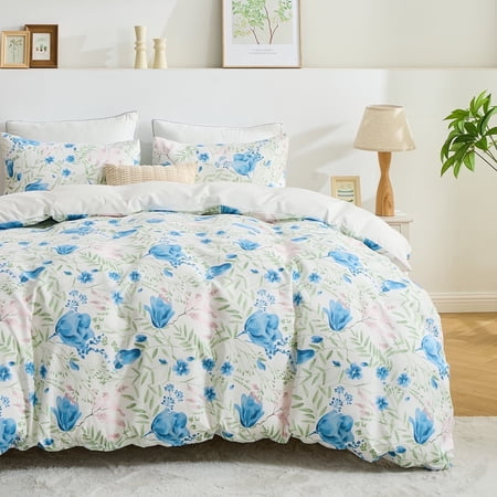 Hitime Twin Duvet Cover Set, Soft & Breathable Microfiber 3 Pieces Twin Bedding Sets, Pattern Twin Comfy Duvet Cover Set, with Zipper Closure (Twin)