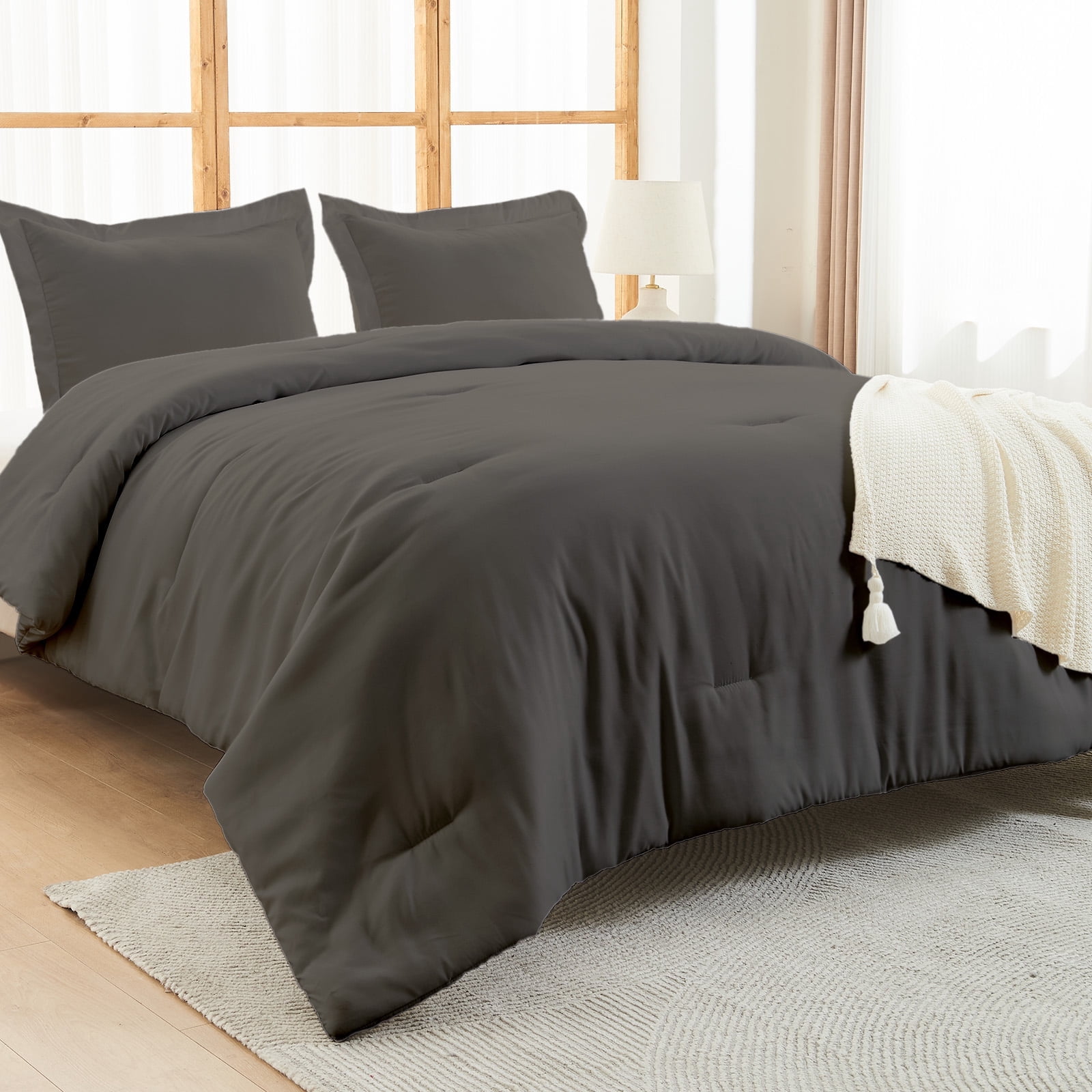 Hitime Ultra Soft Full Size Comforter Set 3 Pieces Gentle Down Alternative Bedding 1 Lightweight Comforter and 2 Pillowcases