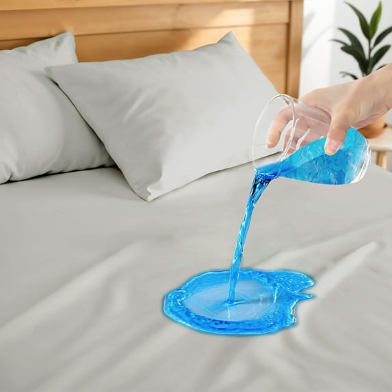 Hitime Waterproof Mattress Protector King Size, Breathable Cooling Bed Mattress Cover with Deep Pocket Plastic Mattress Protector Fitted 6"-15"(Microfiber, Twin 39"x75")