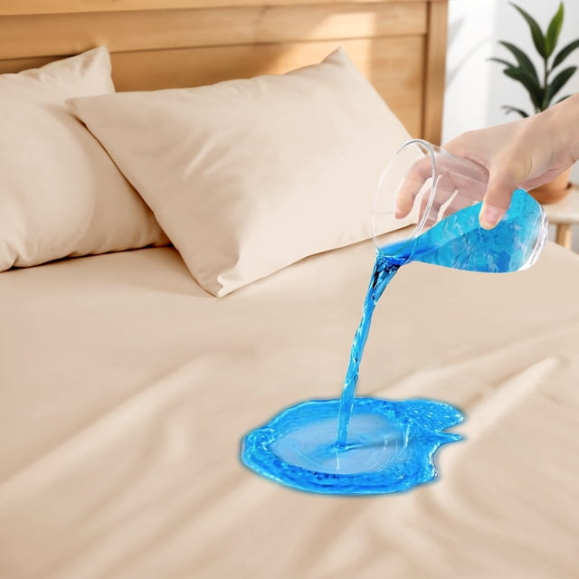 Hitime Waterproof Mattress Protector King Size, Breathable Cooling Bed Mattress Cover with Deep Pocket Plastic Mattress Protector Fitted 6"-15"(Microfiber, Twin 39"x75")