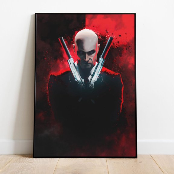 Hitman Frameless Wall Art Print Home Decor Game Gift, Unframed Poster