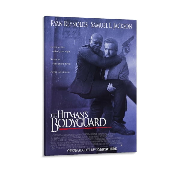 The Hitman's Bodyguard Classic Movie Poster Room Aesthetic Poster Print Art Wall Painting Canvas Posters Gifts Modern Bedroom Decor 24x36inch(60x90cm)