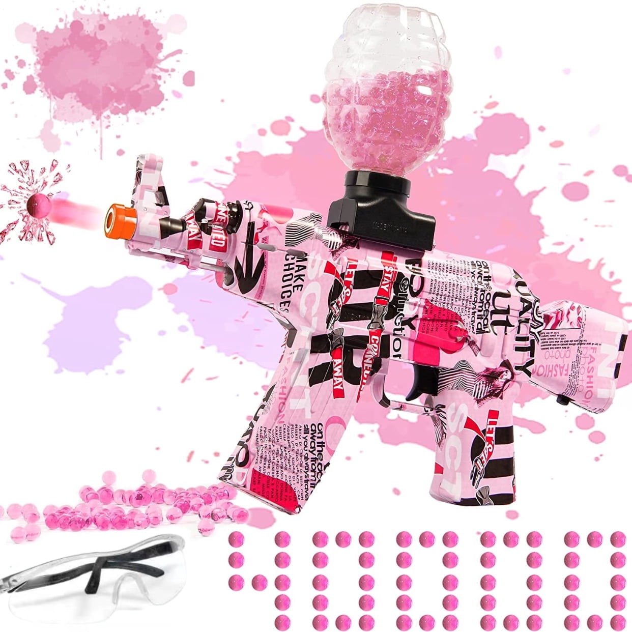 Hitnext Pro Electric Blaster with 50,000 Fluorescent Gel Balls Blaster Gun for Ages 14+ Teens Adults