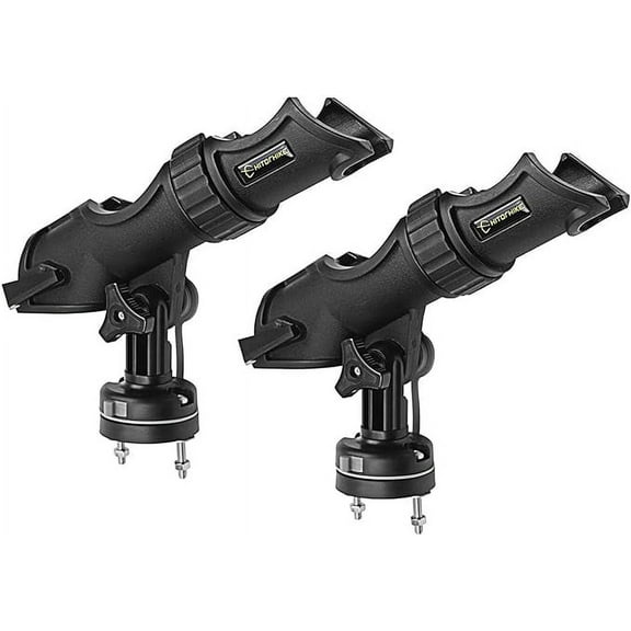 Hitorhike Fishing Rod Holder Universal Fit Kit with Mount Allows for 360-degree Adjustment Kayak Fishing Boat Powerlock Rod Holder (Fishing Rold Holder x2+Basic Mount x2)