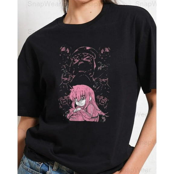 Hitori Gotou Bocchi The Rock Kawaii Yamada Nijika Ijichi Anime Band T-Shirt (1) Unisex, up to 5XL