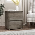 thumbnail image 1 of OXYLIFE 2 Drawer Bed Side Table Wooden End Table Nightstand Rustic Gray, 1 of 7