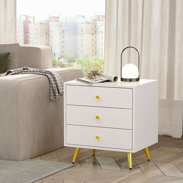 Hitow 3-Drawer Nightstand End Table for Bedroom Living Room - Walmart.com