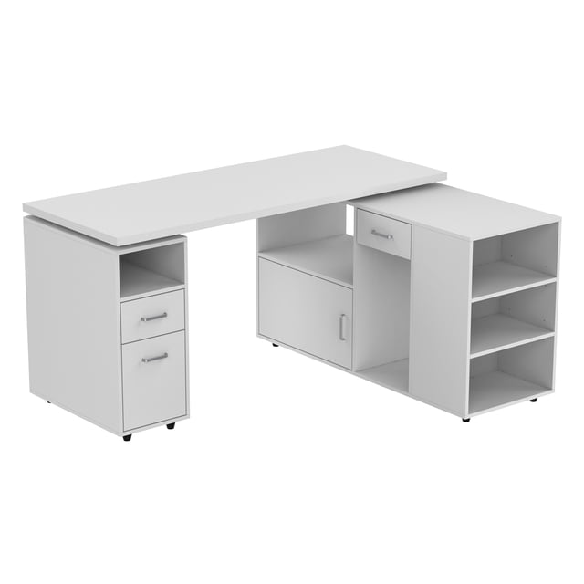 OXYLIFE 59Inch L-Shaped Desk Workstation, Writing Computer Desk with