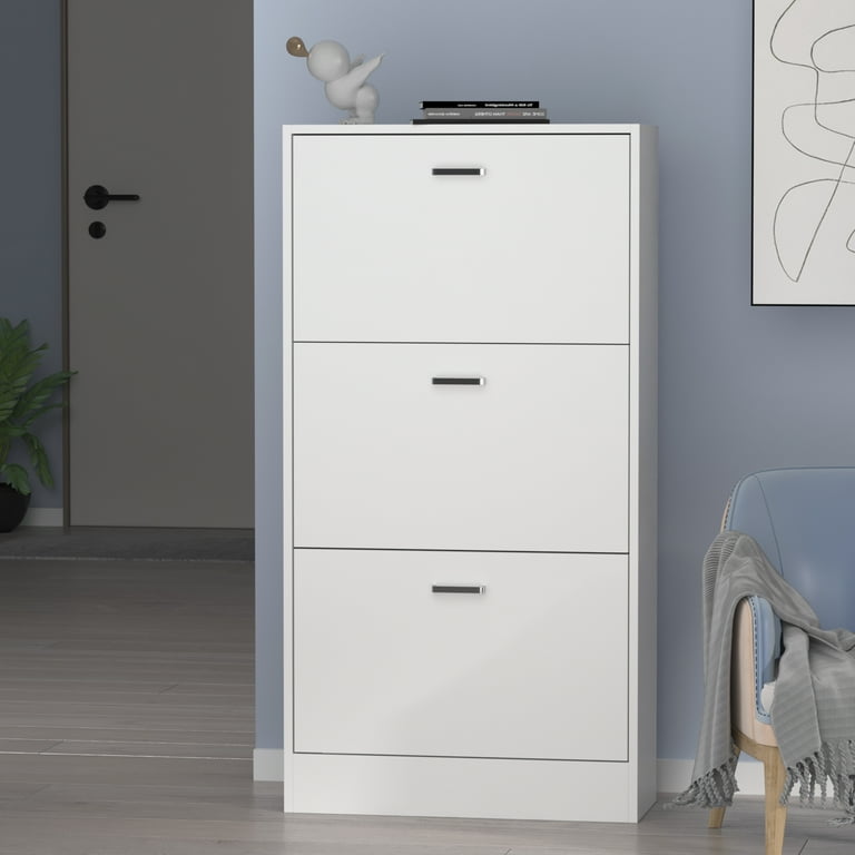 3 drawer shoe cabinet white hot sale