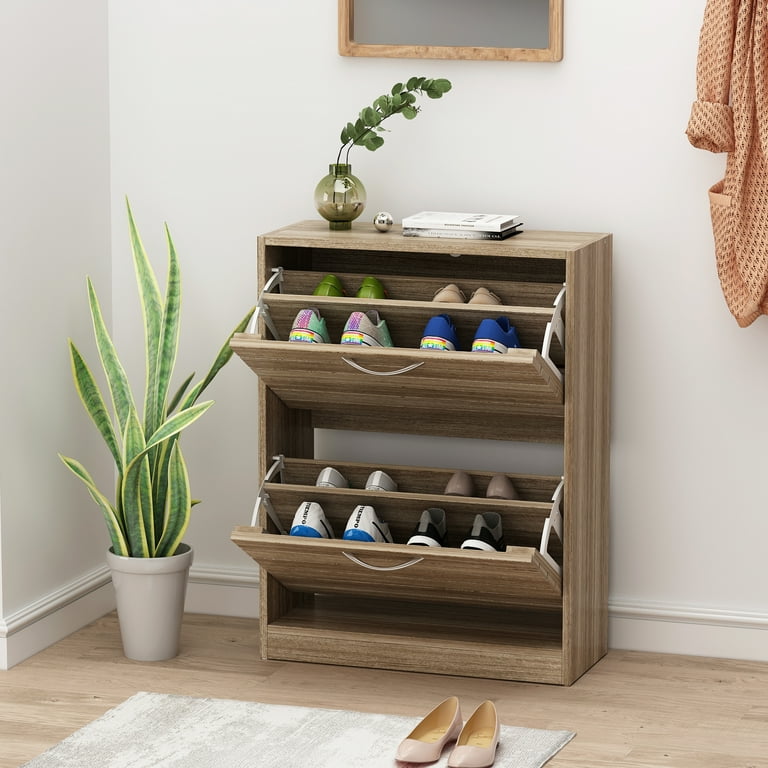 Hitow Shoe Cabinet EntrywayStorage Organizer Brown