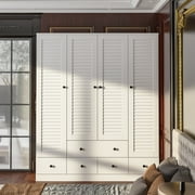 Oxylife Wardrobe Armorie with Shutter Door, 5 Drawers, 4 Shelves, Bedroom
