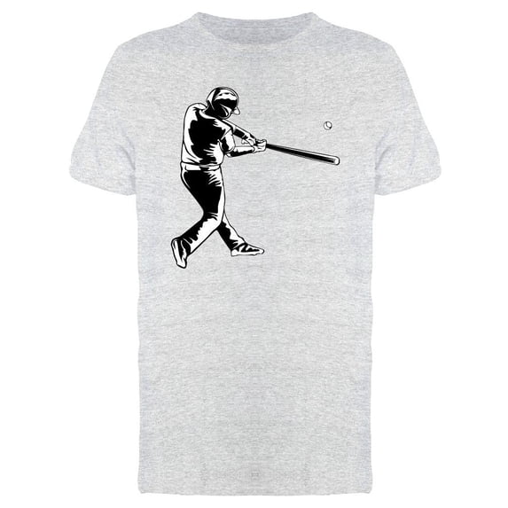 Hitter Swinging With Bat T-Shirt Men -Image by Shutterstock, Male Medium
