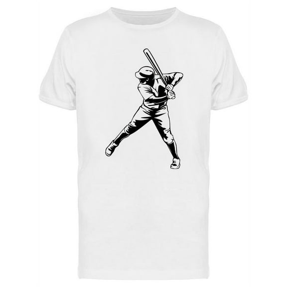 Hitter With Bat T-Shirt Men -Image by Shutterstock, Male Small