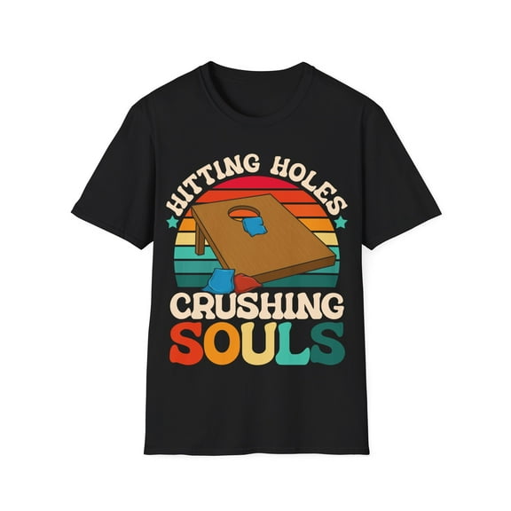 Hitting Holes Crushing Souls Cornhole Player Sack Toss