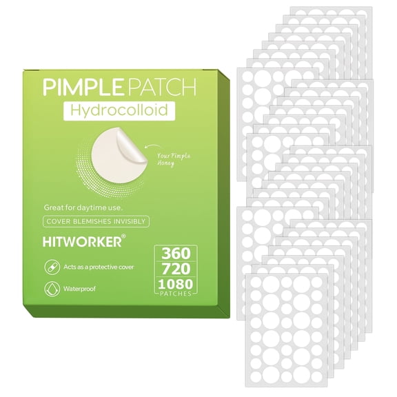 Hitworker 360pcs Hydrocolloid Pimple Patches - Salicylic Acid Acne Patches for Sensitive Skin