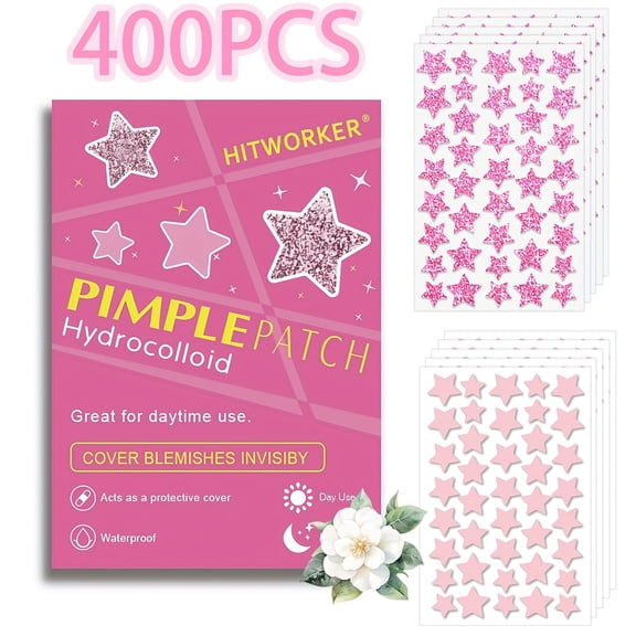 Hitworker 400pcs Hydrocolloid Pimple Patches - Salicylic Acid Acne Patches for Sensitive Skin