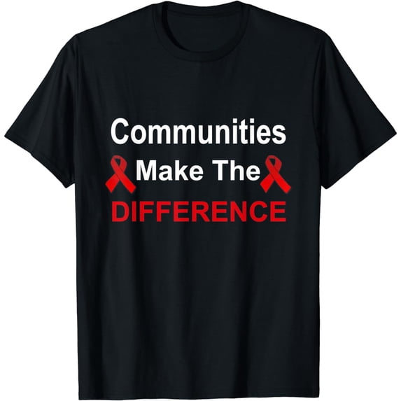 Hiv / Aids Awareness Support World Aids Day Theme Red Ribbon T-Shirt