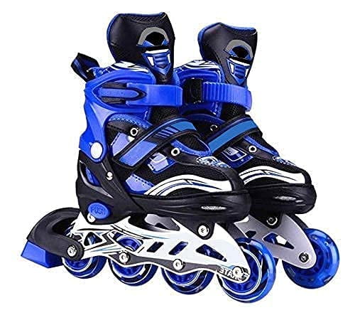 Hiva Enterprise Roller Skates For Boys And Girls Age | Group 6-12 Years Adjustable | Inline Skating Shoes With School Sport (Blue)