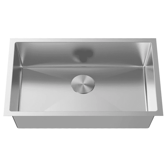 Hive 30 x 18 Inch Undermount Stainless Steel Kitchen Sink, Single Bowl, 9 Inch Deep