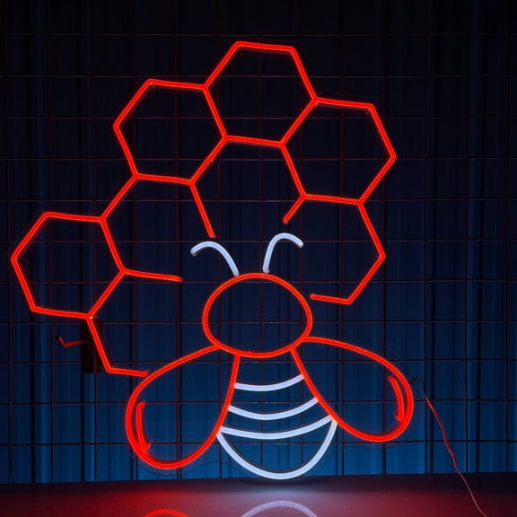 Hive Bee Neon Sign, Wall Light Art Decor Long-lasting