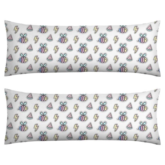 Hive Design 20"x54" Body Pillow Cover - Breathable Maternity & Sleeping Pillowcase with Hidden Zipper (Yellow Cartoon Bee Pattern)