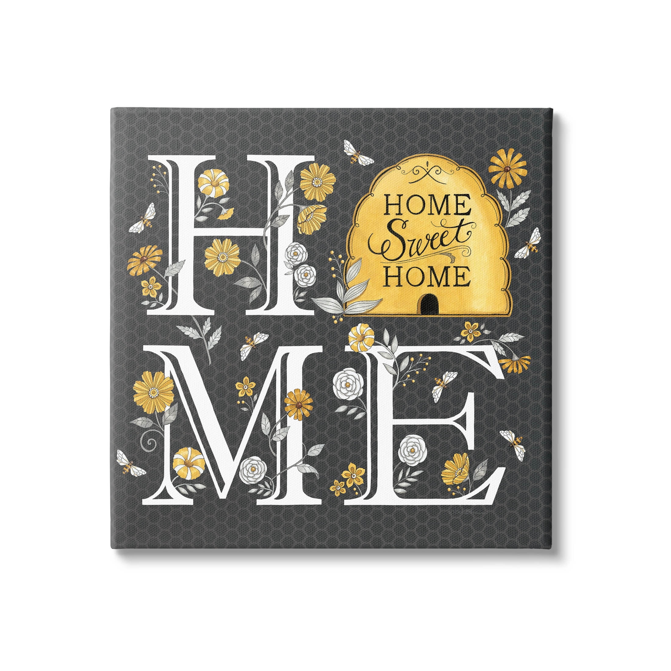 Hive Pattern Sweet Home Botanicals Animals & Insects Graphic Art Gallery Wrapped Canvas Print Wall Art
