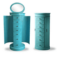 thumbnail image 1 of Hives & Honey Bailey Women's Adult Round Free Standing Jewelry Armoire, Vintage Style, Antique Turquoise, 1 of 12