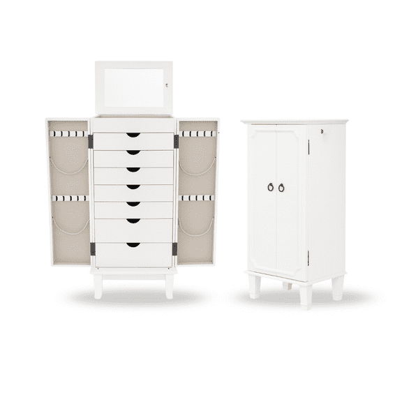 Hives & Honey Cabby Locking Jewelry Armoire - White