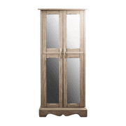 Hives & Honey Women's Chelsea Wood Jewelry Storage Armoire with Mirror Doors in Taupe Mist