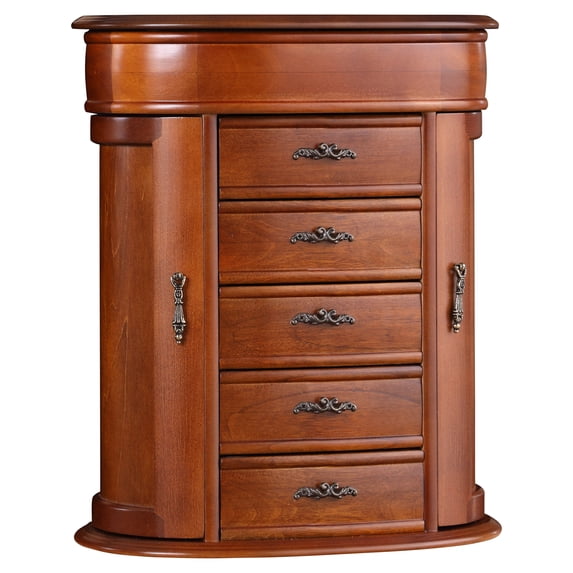 Hives and Honey Cari Wood Jewelry Chest for Women Jewelry Box, Walnut