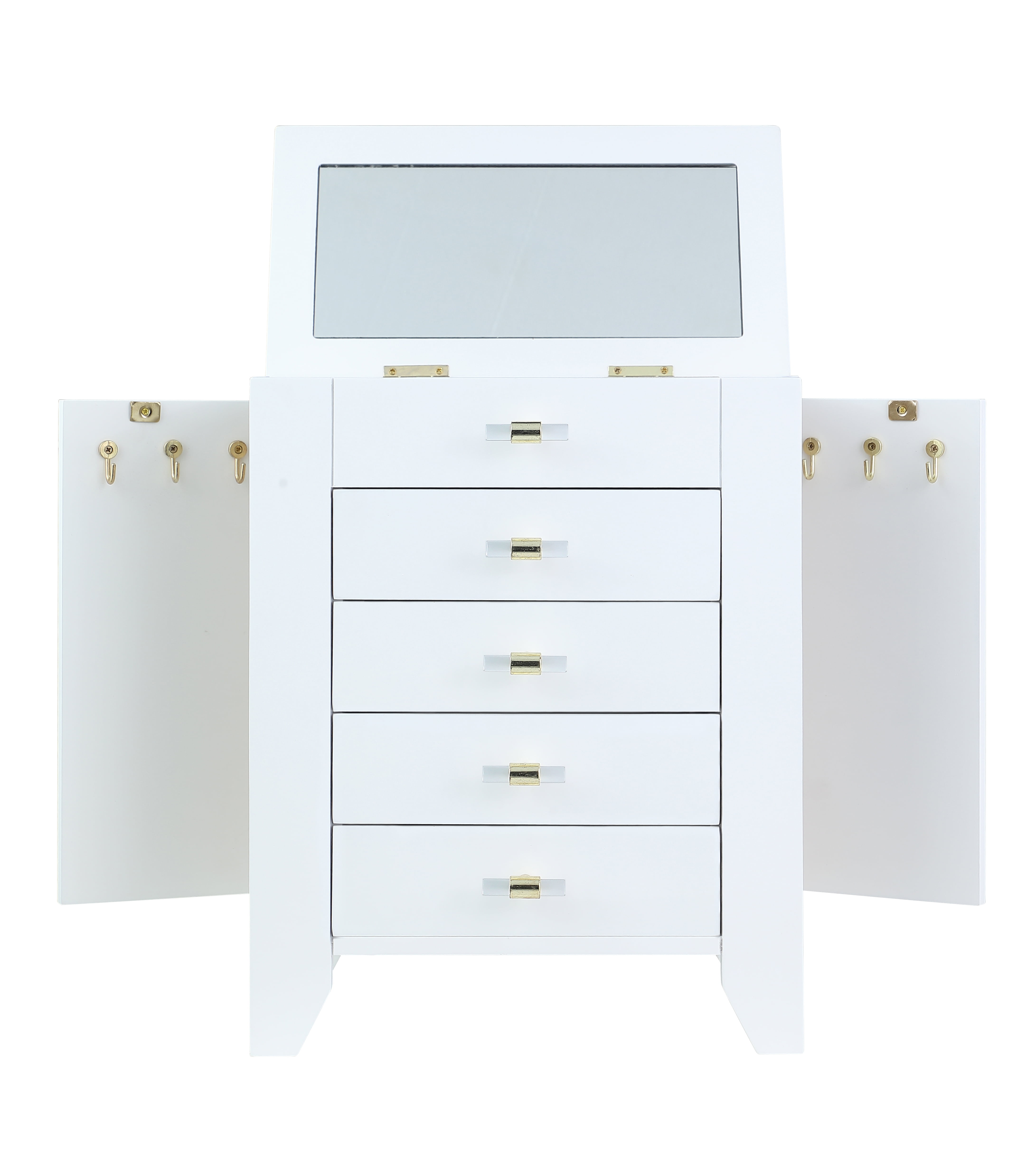 Hives and Honey Chelsea Jewelry Chest - Elegant White Modern Storage for Women, Tweens, and Teens