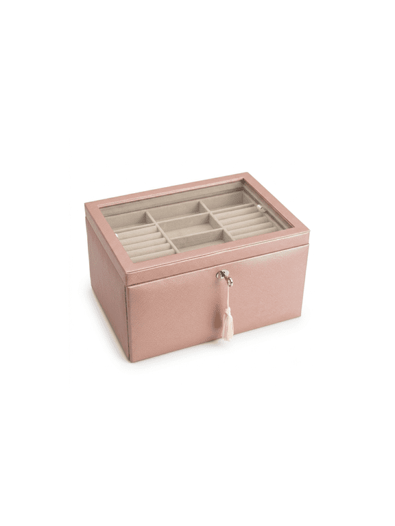 Danielle Leather Jewelry Box for Women, Blush
