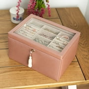 Hives and Honey Danielle Leather Jewelry Box for Women, Blush
