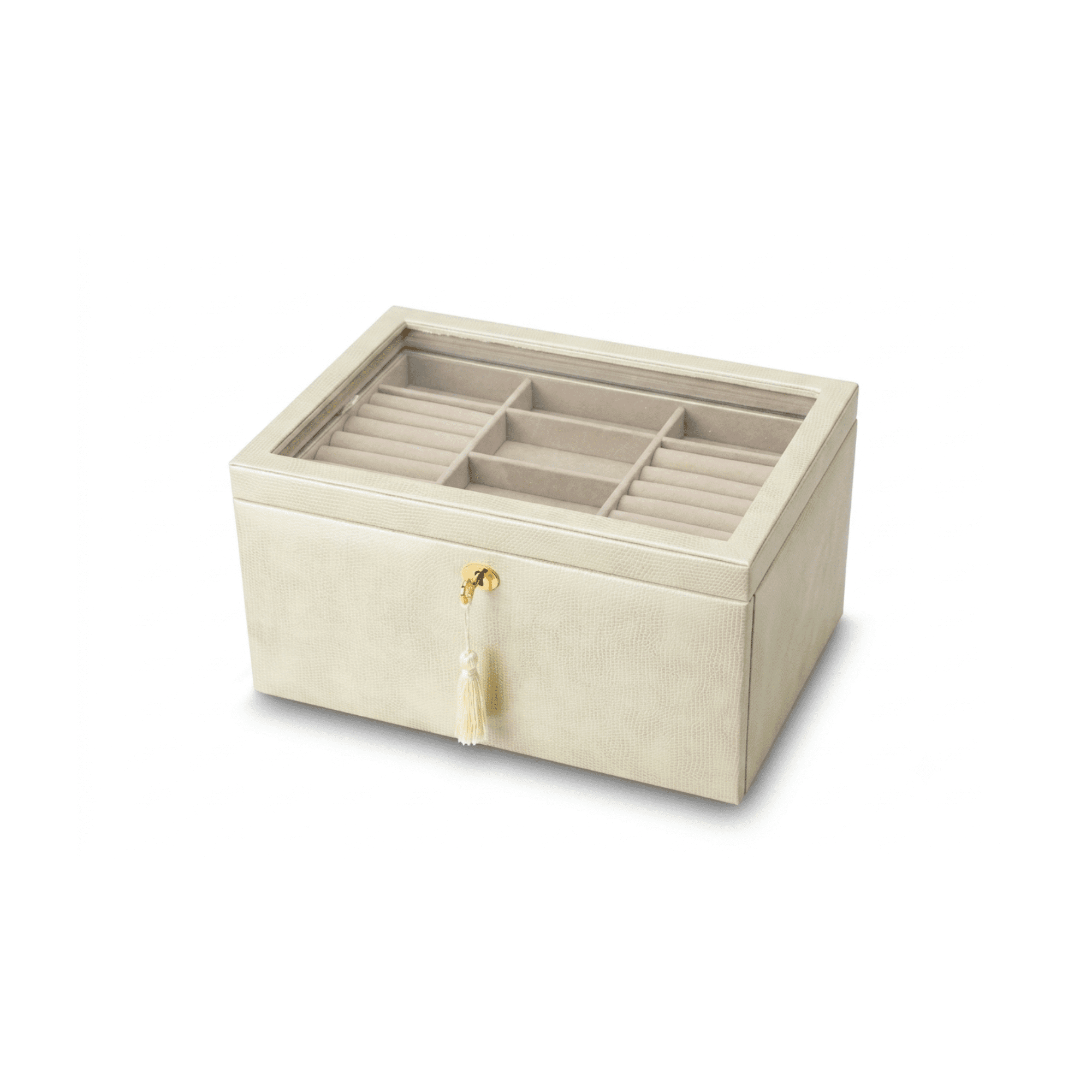 Hives and Honey Danielle Leather Jewelry Box for Women, Gold