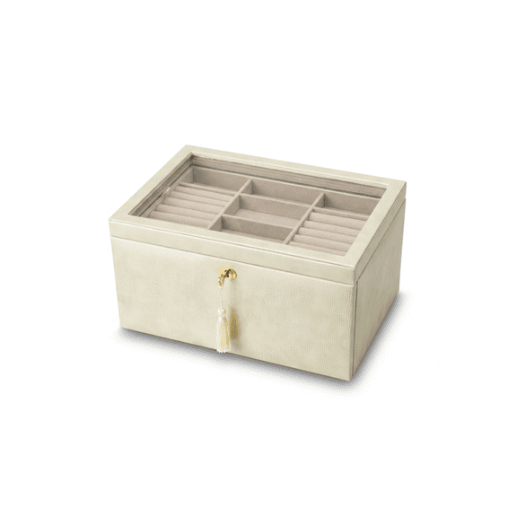 Hives and Honey Danielle Leather Jewelry Box for Women, Gold