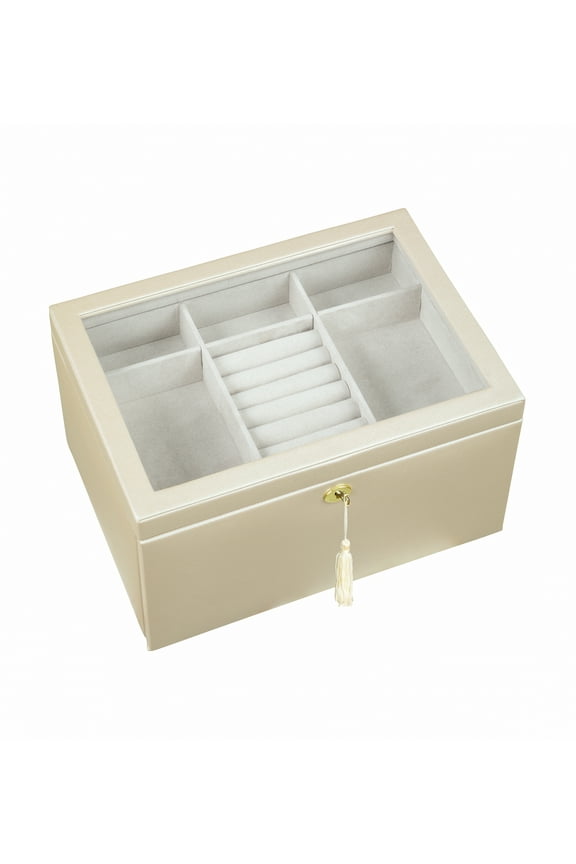 Danielle Leather Jewelry Box for Women, Gold