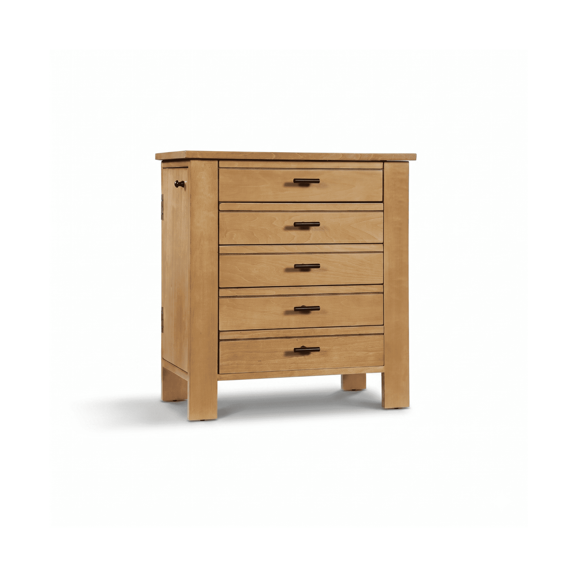Hives and Honey Emma Wood Jewelry Chest: Modern Pine Tabletop Storage with 4 Drawers for Women