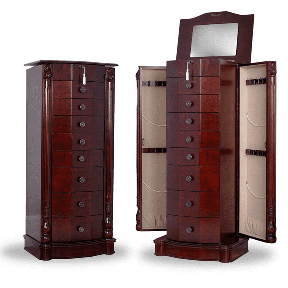 Hives and Honey Florence Free Standing Jewelry Armoire - Cherry
