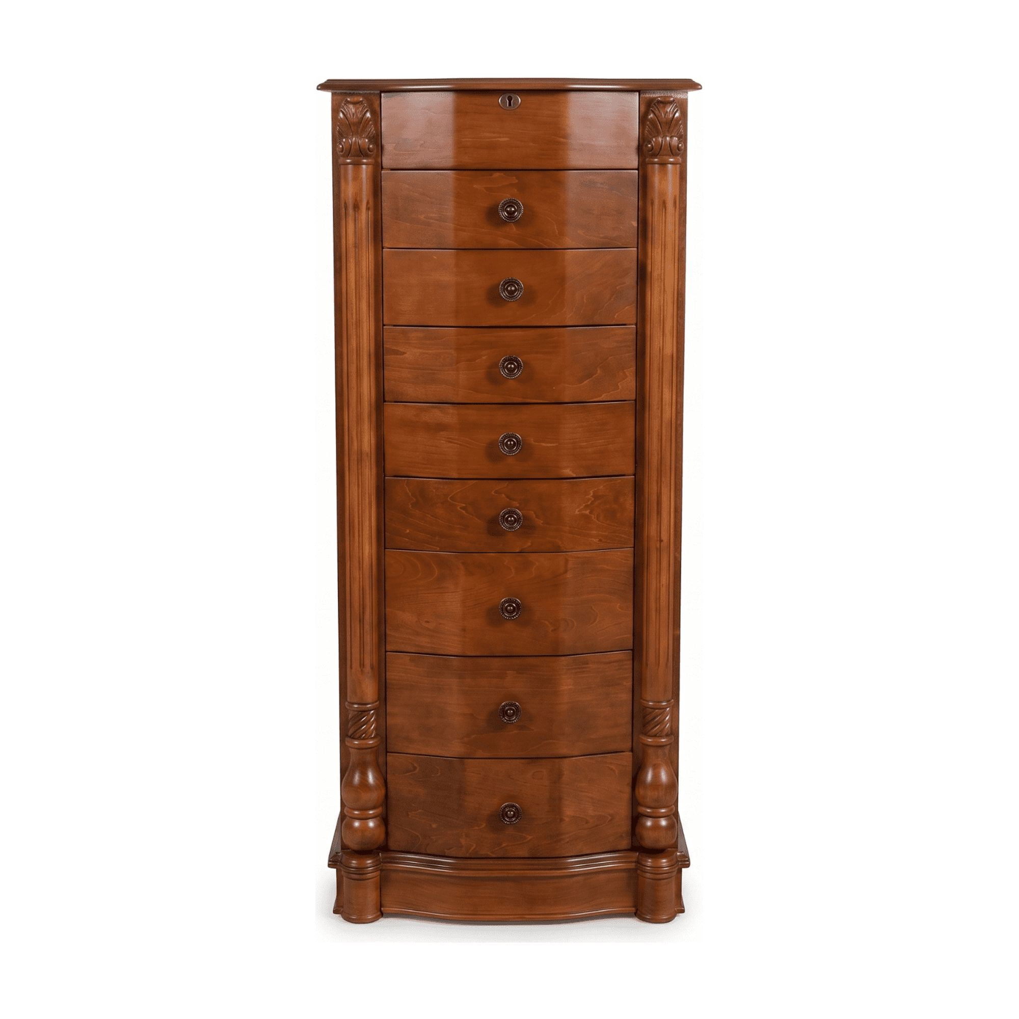 Hives and Honey Florence Standing Brown Wood Jewelry Armoire